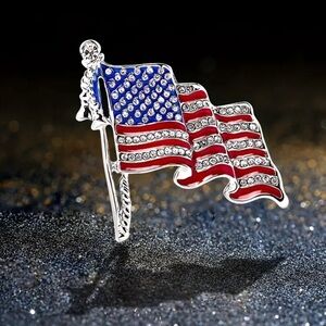 Silver Plated National Flag Brooch Anti-Exposure Pin
American Flag Brooch 🇺🇸